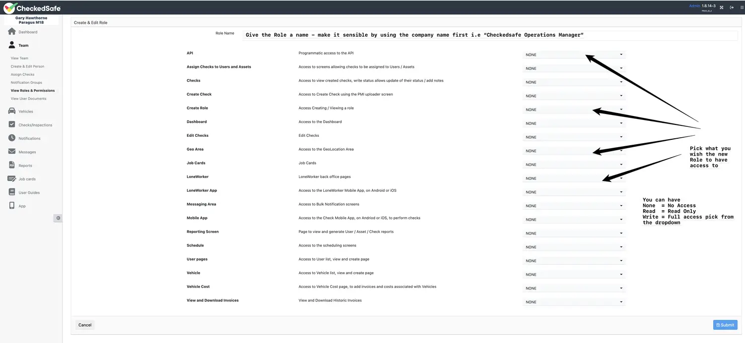 role setting example